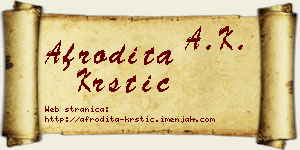Afrodita Krstić vizit kartica